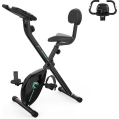 GEARSTONE Exercise Bike, Magnetic Folding Bike, Fitness Bike, Indoor Trainer, Foldable for Home Cardio Training, Wrist Sensor, Phone Holder