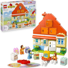 LEGO DUPLO Bluey: Blueys Family House with Memory Game - Educational Toy for Toddlers - Includes 3 Mini Figures, Hinged Window and Board Game - Gift for Boys & Girls from 3 Years - 10459