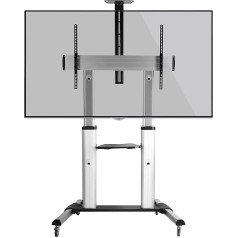 RICOO FS0610 TV Floor Stand Rollable Universal 55-110 Inch (140 - 279 cm) Stand Height Adjustable with Castors TV Mount VESA 400x200-1000x600