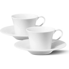 KPM Berlin Berlin Espresso Set 4 Pieces Porcelain Espresso Cups with Saucers Handmade White in Gift Box