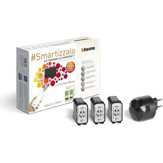 BTicino Living Now Smart SKG3602KIT Connected Blinds Kit to Turn Lights On/Off via App or with Alexa, Google and Siri, 1 Gateway Plug-in Black S36GWGC and 3