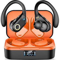 Bluetooth Headphones Sport, In-Ear Headphones Wireless Bluetooth 5.3 ENC Noise Cancelling Microphone HD Call, Bass Stereo Sound Earbuds, 60H Playtime USB C Charging Case LED Display IP7 Waterproof