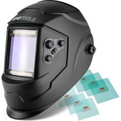 IPOTOOLS LY800H Automatic Welding Helmet - Welding Helmet with True Colour, XXL Field of View (100 × 93 mm), Optical Class 1/1/1/1, 4 High-Quality Sensors, Fully Adjustable with Protection Levels DIN