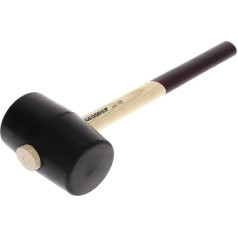 GEDORE 8826070 Rubber Mallet with Wooden Handle, Diameter 90 mm, Hammer with Ash Handle, with 2 Flat Panels, Tool, Forged, 226 E-4
