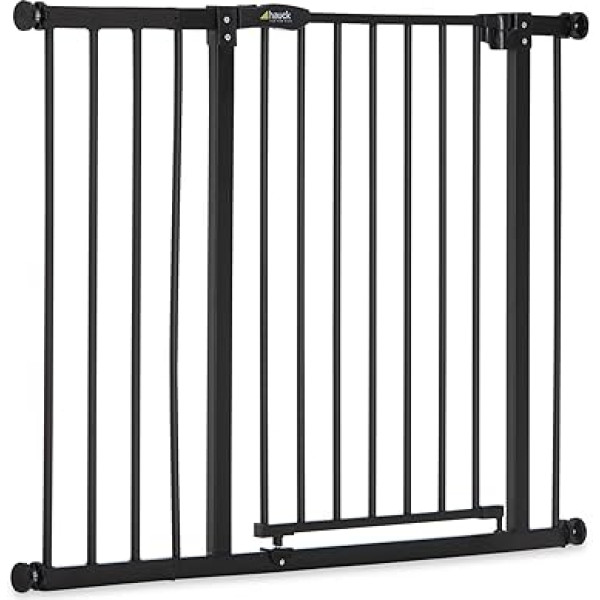 Hauck Close N Stop stair gate including 21 cm extension / safety gate / 96 - 101 cm / without drilling children / dogs / combinable with Y-spindle for handrails / reversible on both sides / metal / charcoal (gray)
