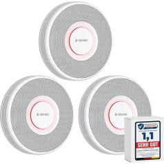 X-Sense XS0B-MR 33mm Smart Smoke Detector Wi-Fi with Voice Output and 17 Locations Fire Alarm Networked Smoke Alarm SBS50 Base Station Required