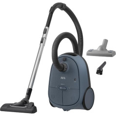 AEG Clean 6000 AB61C2DB Vacuum Cleaner with Bag, High Suction Power, Includes Upholstery Nozzle, 50% Recycled Plastic, Ideal for Pet Owners, Cleaning Upholstery, 12m Cable, 850W, Blue