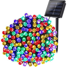 LUMI JARDIN Outdoor String Lights, 100 LEDs, Multi-Colour, YOGY SOLAR RGB, 8.90 m, 8 Modes, Cardboard, Grey, One Size