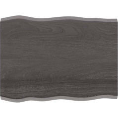 Rantry Table Top, Treated Wood, Oak Natural Edge, Grey, 80 x 60 x 4 cm, Table Top for Restaurant, Dining Room, Living Room, Office, Furniture, Worktop, Table Top