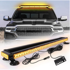 95 cm 80 LED Flashing Light - 12/24 V Flash Light Amber Warning Light Magnetic Emergency Flashing Lamp for Truck Tractor Emergency Car Truck (Yellow)