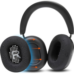 WC SweatZ Ace - Patented Earpad Covers for Sonos Ace Wireless Noise Cancelling Headphones by Wicked Cushions | Sweatproof and Easy Washable | Black