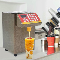 HOTAPEPU Automatischer Fructosespender, 8 L Edelstahlsirupverteiler, Teeausrüstung, Intelligenter 16 -End -Speicher Fructose Quantification Machine ~//