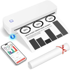 GuKKK Mobile Printer A4 for On the Go Printer Thermal Printer A4 Wireless Bluetooth Mobile Phone Printer, Bluetooth Thermal Printer Supports A4 Thermal Paper in 210 x 297 mm, Compatible with iOS &
