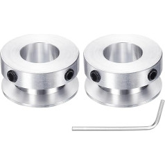 sourcing map 2 Stück Einzelrillen-Riemenscheibe, 15 mm feste Bohrung, 30 mm Außendurchmesser, Aluminiumlegierung, mechanische Riemenscheibe mit Sechskantschlüssel für 6 mm PU-Rundriemen
