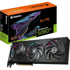 Gigabyte AORUS GeForce RTX 5060 Ti Elite 16G Graphics Card - 16GB GDDR7, 128Bit, PCI-E 5.0, 2722MHz Core Frequency, 3x DisplayPort, 1x HDMI, GV-N506TAORUS E-16GD