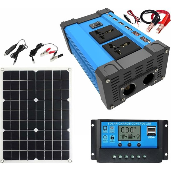 4000-W-Solarwechselrichter-Kit mit wasserdichtem 18-W-Panel und 30-A-Laderegler – effiziente Solarstromlösung for den Heim- und Außenbereich(220V)