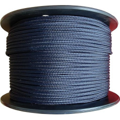 200m Navy Blue Double Braided Polyester Rope for Sailing Boats Yacht Dinghy Equestrian Sports Multi Purpose Weather Resistant
