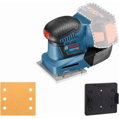 Bosch Professional Cordless Grinder GSS 18V-10 (without battery, microfilter box, 2 x sandpaper, idle speed: 11000 rpm, resonant circuit Ø: 1.6 mm, 18 Volt system, carton)