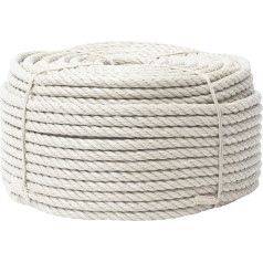 WERKA PRO Long Rope Diameter 12mm 100m - Universal Use - High Quality Weatherproof Polypropylene - Rigid - Good Moisture Resistance - Thick Multi-Purpose Rope - Beige