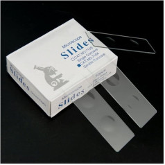 Microscope Accessories Double Concave Slides 50pcs/Box Reusable Double Concave Blank Microscope Glass Slider for Sample Preparation, Durability and Reliable Performance
