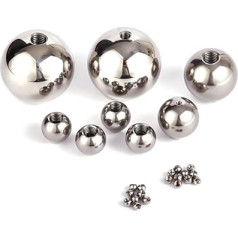 Kugelmuttern Knopf,Edelstahlkugeln, M2-Gewinde, halbes Loch, massiver Edelstahl, metrisch, Ø5, 6, 7, 8, 9, 10, 11, 12, 12,7–20 mm, Bohren, Gewindeschneiden, Stahlkugel(9mm x M2 (1pcs))