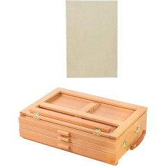 CONGRUI 3 Layer Drawer Table Easel Folding Picture Box Shelf Drawing Board Set Paintbox (Easel + 8K Drawing Board)