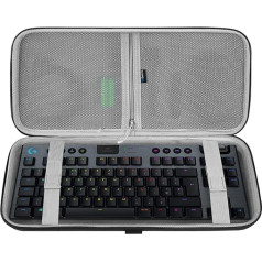 Geekria Tenkeyless TKL Keyboard Case, Hard Shell Travel Carry Case for 80% Compact 87 Keys Computer Mechanical Gaming Wireless Portable Keyboard (Additional Storage)