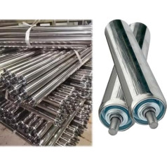 Förderbandtragrollen förderband 2 Stück kommerzielle Förderrollen – Edelstahl, 100 150 200 250 300 350 400 450 500 550 600 700 mm Lange Feder-Einpress-Schwerkraftrolle, antriebsloser Rollene