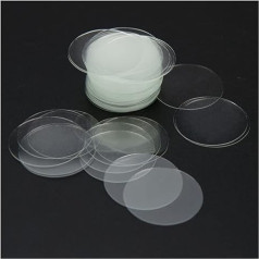 Mikroskop 1000 Stück Objektträger aus Glas for Mikroskope, transparent, rund, leere Objektträger, 30 mm, 32 mm, 35 mm, Dicke 0,13–0,17 mm(32mm)