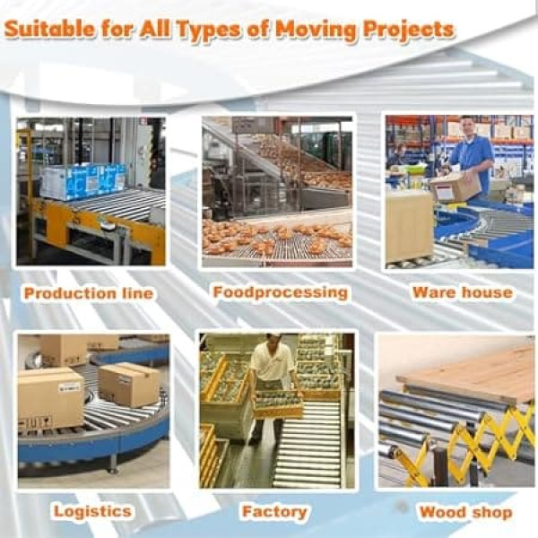 Förderbandtragrollen förderband Packung mit 5 stromlosen Rollen für Fabriken, Holzförderer, Schwerkraftübertragungs-Ersatzrolle aus Edelstahl, industrielle Bandförderrolle(Dia 32MM/1.3 Inch,