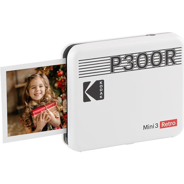 KODAK Mini 3 Retro 4PASS Mobile Photo Printer 7.6 x 7.6 cm White