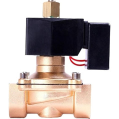 OQEGRGTT Magnetventil, 1,27 cm, 1,9 cm, 2,5 cm, 5,1 cm, Messing, normalerweise geöffnet, 24 V, 110 V, 220 V, mit nicht sparender Energie (5,1 cm, NPT 230 VAC)