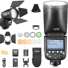 Godox V1PRO-S V1Pro S Round Head Camera Flash with AK-R1 TTL Speedlite 2.4G Wireless TTL Speedlight Strobe, 76Ws HSS 1/8000s with Li-ion Battery for Sony Cameras