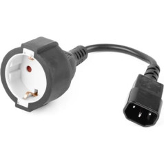 Strāvas adapteris iec320 c14->schuko(f) 15 cm