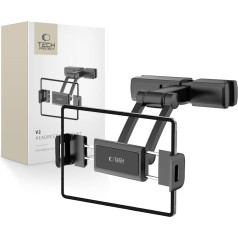 Tech-Protect Automobiļa turētājs viedtālrunim un planšetdatoram uz galvas balsta V2 - melns