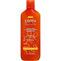 Cantu Cleansing Cream Shampoo - Shampoo for Curly and Frizzy Hair - Rich Shea Butter Formula - Gentle and Deep Cleansing for Hair and Scalp - Sulphate Free - 400 ml