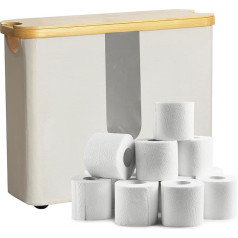LOVSTORAGE Toilet Paper Storage with Lid, Toilet Paper Storage Basket, Toilet Paper Large Toilet Paper Storage, Toilet Paper Storage Container for Toilet, Bathroom, Beige