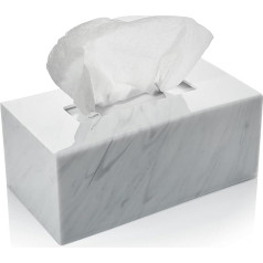 Acrylic Tissue Box Clear Tissue Box for Tissue Napkin Dryer Sheets Perfect Cover for Bathroom Desk Countertop Dressing Table Bedside Table (Rectangular, Marble)