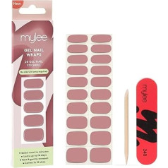 Mylee Gel Nail Wraps [Tainted Love] - 10 Pre Cured Gel Stickers for Instant Manicure - No Lamp Required, Chip Resistant, Glossy Finish, Lasts up to 14 Days, Easy to Apply