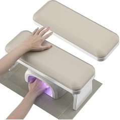 LOVELOGY manicure hand rest for nail tech,foldable nail arm rest，Light Grey