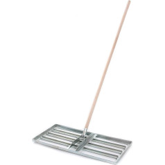 BirnePower Surface leveller lawn rake with handle, 150 cm, squeegee made of steel, lawn squeegee, levelling rake, lawn levelling tool, lawn pusher, 75 x 35 cm, galvanised