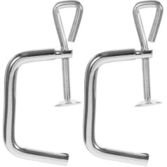 Amosfun Pack of 2 Replacement Clips for Manual Pasta Machine, Universal Clamp, Silver, 6.1 x 2.8 x 0.4 inches, Accessories for Pasta Machine, Easy to Use, Safe and Durable