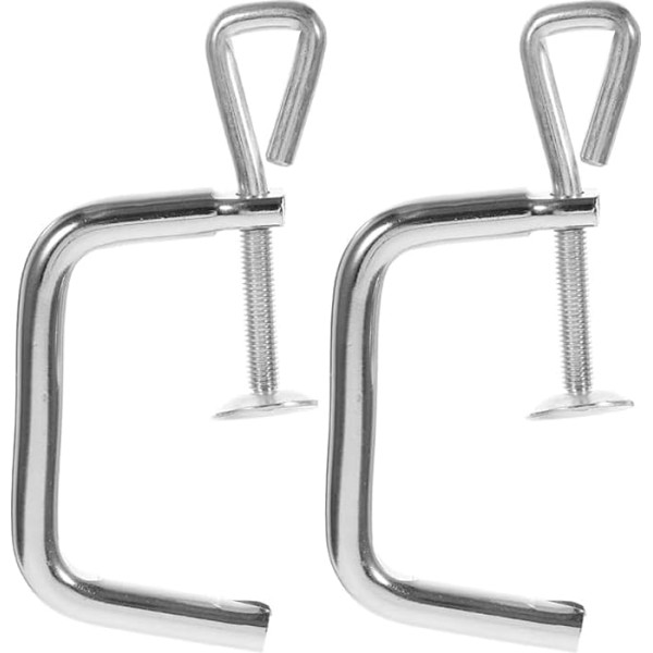 Amosfun Pack of 2 Replacement Clips for Manual Pasta Machine, Universal Clamp, Silver, 6.1 x 2.8 x 0.4 inches, Accessories for Pasta Machine, Easy to Use, Safe and Durable