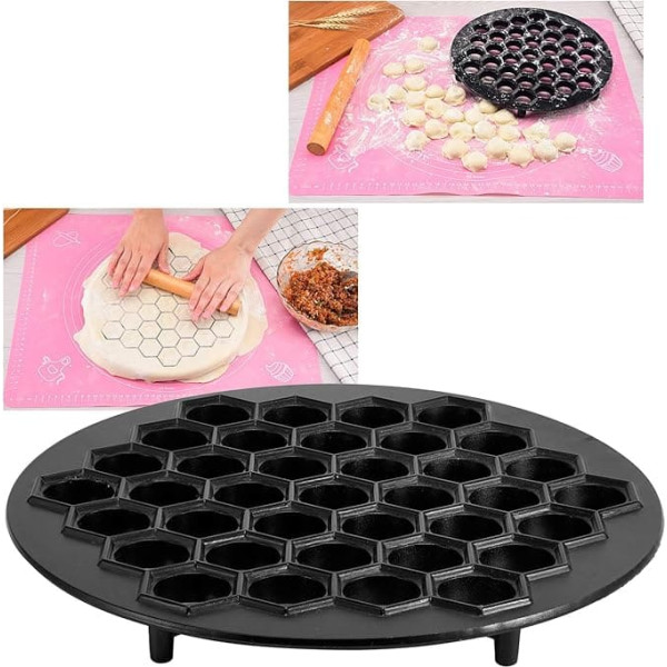 Dumpling Mould, 37 Holes Dumpling Mould Aluminium Alloy Ravioli Maker Baking Moulds Pastry Kitchen Accessories