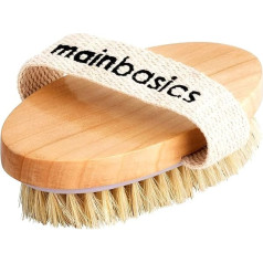 MainBasics Dry Skin Body Brush, Natural Bristles Exfoliating Body Scrubber for Dry Skin, Circulation, Cellulite Treatment and Lymphatic Drainage