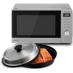 Panasonic NN-GD39QSEPG Grill Microwave with Steam+ Pot, 29L, 1000W, Automatic Defrost, Combination Cooking, Timer, Silver & Stainless Steel