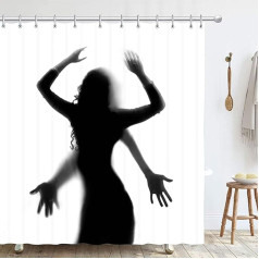 Hykiee Shower Curtain 180 x 180 cm, Anti-Mould Shower Curtains with 12 Shower Curtain Rings White Shower Curtain Opaque Washable Waterproof for Bath and Shower (Ombra)