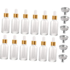 Healeved Stück Mischflasche mit ätherischen Ölen Flasche mit ätherischen Ölen für die Aromatherapie Tropfflasche mit ätherischen Ölen klare ätherische Ölpipette Glas