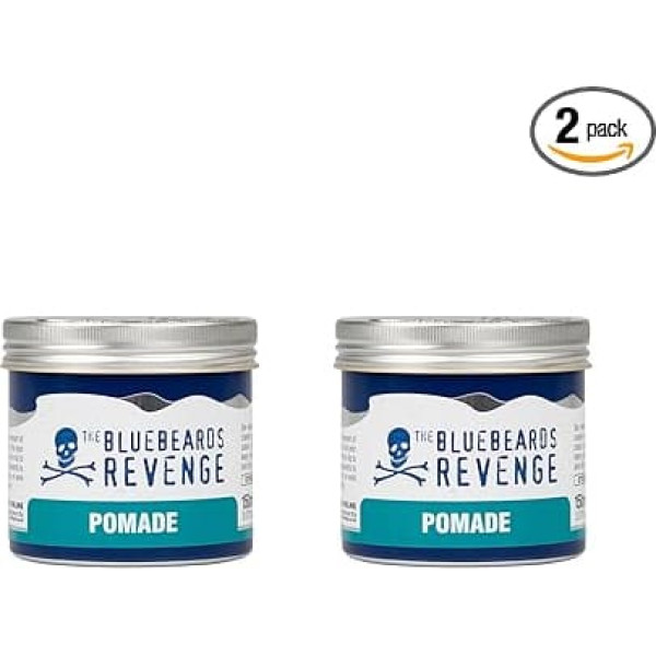 The Bluebeards Revenge, Water Based Pomade For Men, Strong Hold And Traditional High Shine Finish, 150 ml, Duo Pack