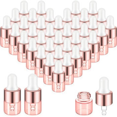 Didaey Mini-Öl-Tropfflaschen aus Glas, 1 ml, Rosa, Roségold, ätherische kleine leere Flaschen, Probenbehälter, Parfüm, Flüssigkeit, Ampullen mit Verschluss, für Reisen, 100 Stück